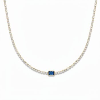 Annabelle Blue Pendant Tennis Necklace