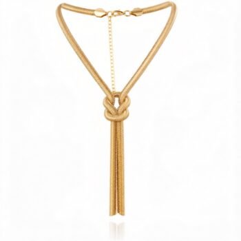 Knotted Drop Herringbone Snake Chain