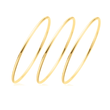 Sara Fine Rounded Bangles (Set of 3)